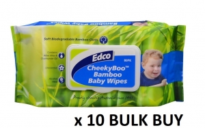 Edco Bamboo Baby Wipes 80pk CTN 10