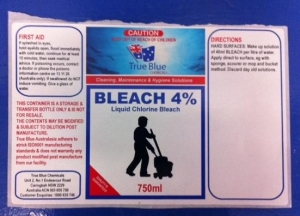 True Blue Labels Bleach 4% Chlorine
